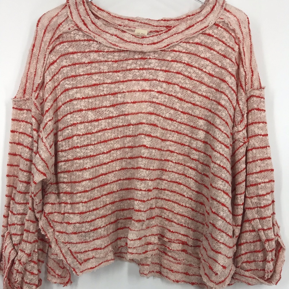 Free People blush combo striped sweater.